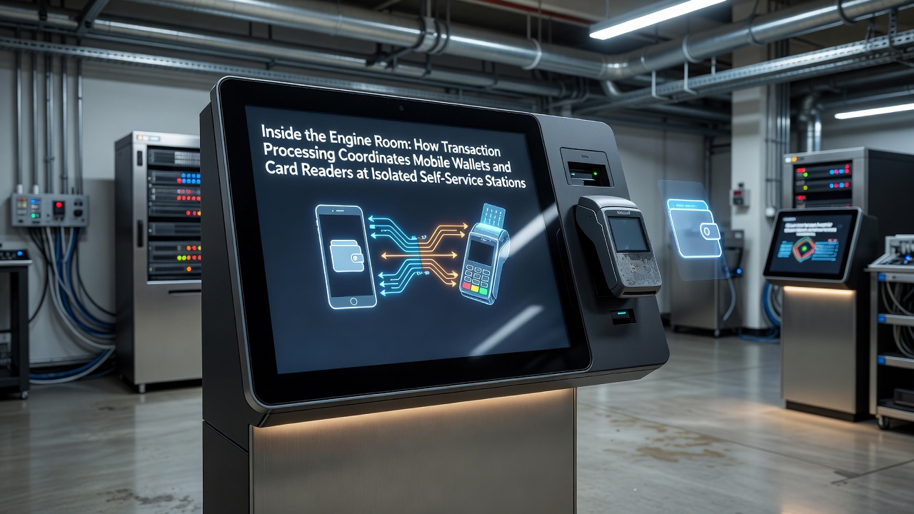 Transactieprocessing coördineert mobiele wallets en kaartlezers in afgelegen zelfbedieningsstations
