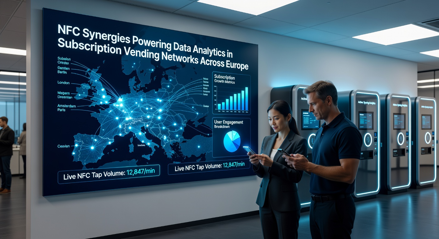 NFC-technologie in Europese vendingmachines met data-analyse dashboards