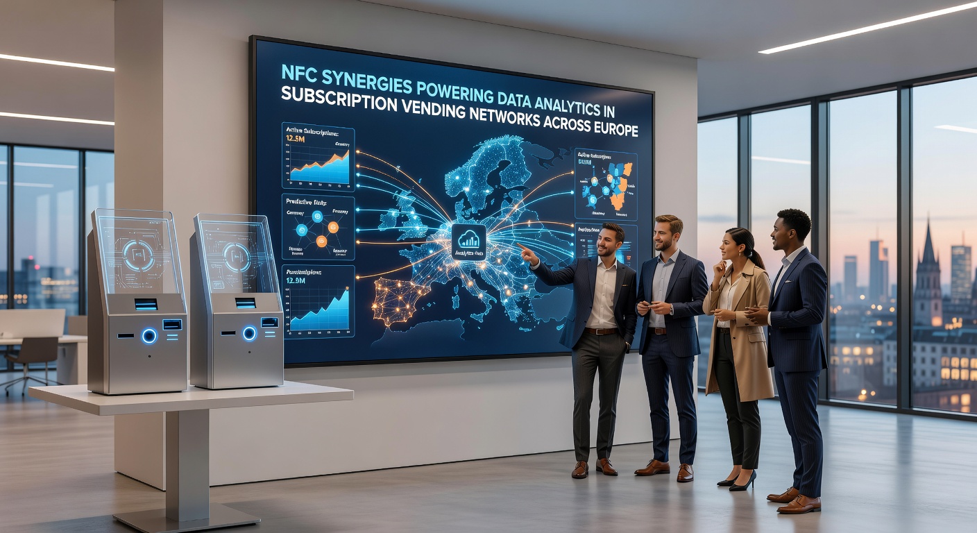 Data-analyse dashboards gekoppeld aan NFC-systemen in abonnementsvending
