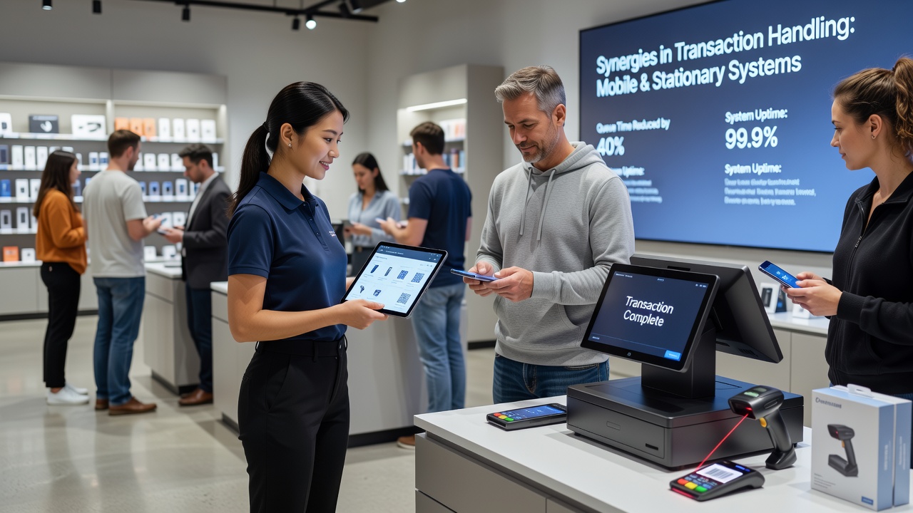Integratie van mobiele betaalsystemen en stationaire POS-terminals in een drukke retailomgeving